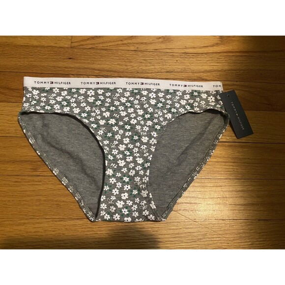 TOMMY HILFIGER WOMEN'S Floral Bikini PANTY with Signature Band, SIZE S - Picture 1 of 2